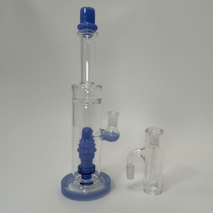 Waterpipe - 12 Inches - Straight With ASH Catcher and Showerhead Perc - (RH-156)-LAVENDER