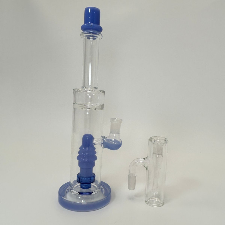 Waterpipe - 12 Inches - Straight With ASH Catcher and Showerhead Perc - (RH-156)-LAVENDER