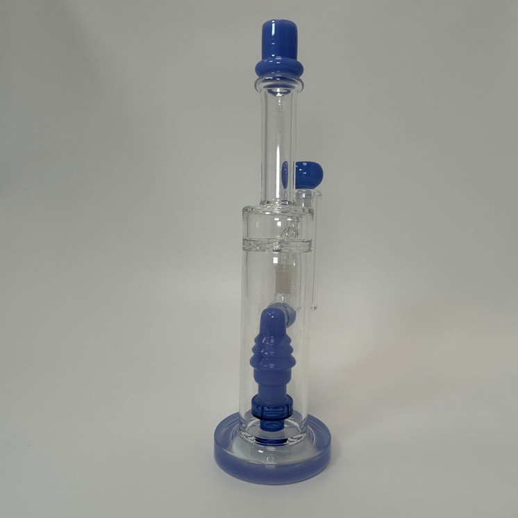 Waterpipe - 12 Inches - Straight With ASH Catcher and Showerhead Perc - (RH-156)-LAVENDER