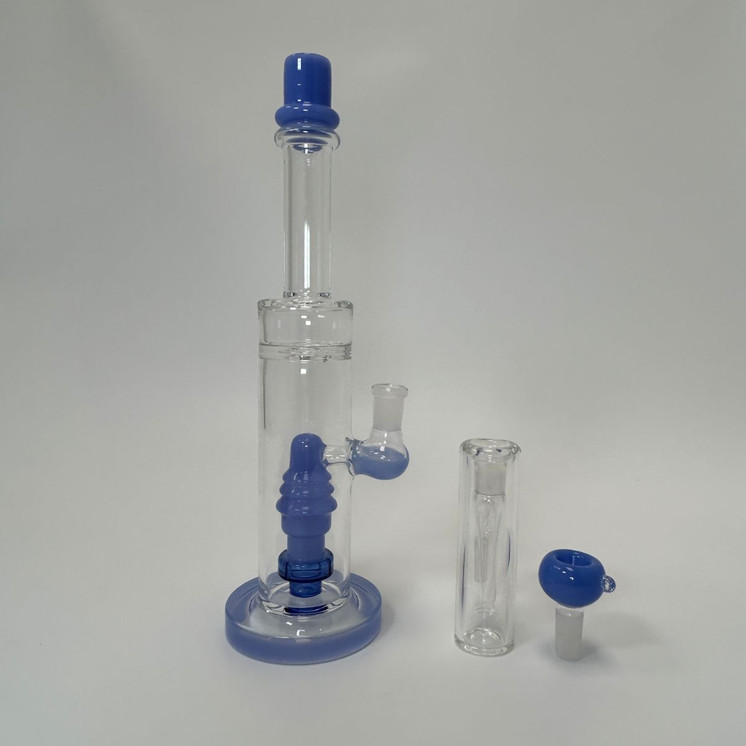 Waterpipe - 12 Inches - Straight With ASH Catcher and Showerhead Perc - (RH-156)-LAVENDER