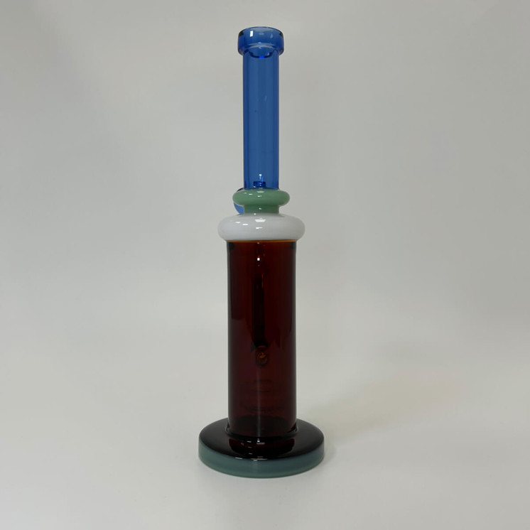 WPAG171 - Waterpipe 11.5 Inches - Straight With UFO Showerhead Perc-Blue Smok