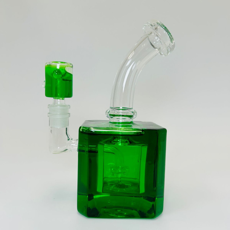 Waterpipe - 7 Inches - Glycerin With Showerhead Perc-Green