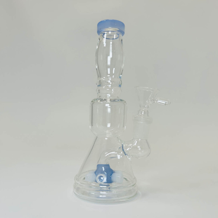 Waterpipe Beaker with Colored Mouthpiece and Shower Head Perc - 6.5 Inch - WPTG46