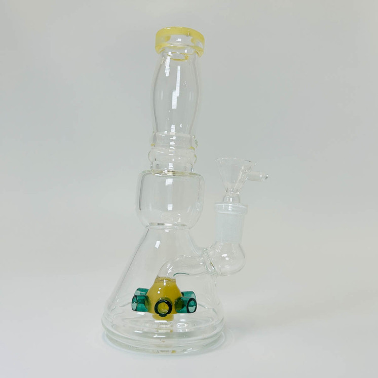 Waterpipe Beaker with Colored Mouthpiece and Shower Head Perc - 6.5 Inch - WPTG46