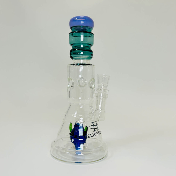 Helios Glass Waterpipe Beaker with Character Showerhead Perc - 7 Inch - WPTG103