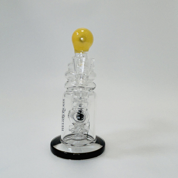 Helios Glass Waterpipe - 7" Inch - Straight With multi Ring and Donut Showerhead Perc 