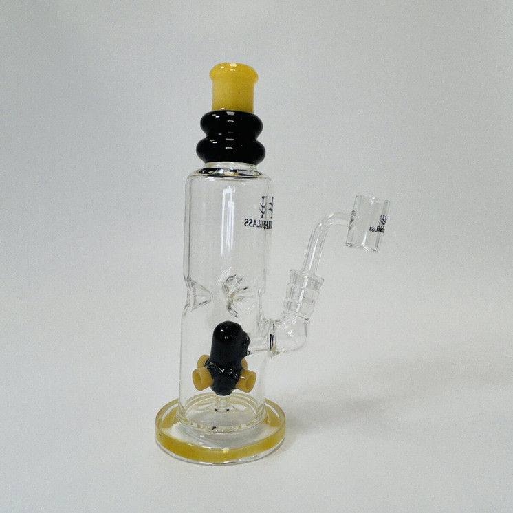 Helios Glass Waterpipe 8" Inch - Straight With Showerhead Perc and Banger
