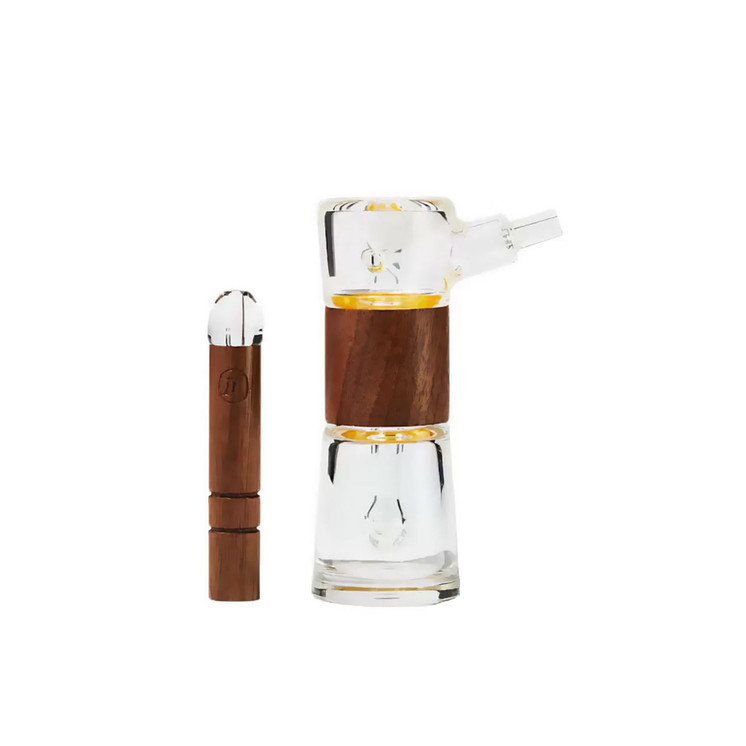 Marley Natural Bubbler - Glass and Wood - 5 Inch