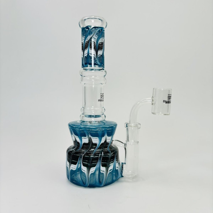 Helios Glass - Waterpipe 8 Inches-  Raked With Banger-ASSORTED COLOR