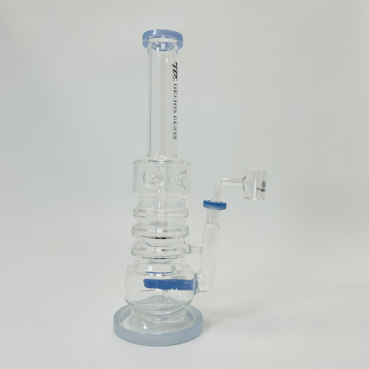 Helios Glass Waterpipe 12" Inch - Multi-rings With Inline Perc (Wpna 912)