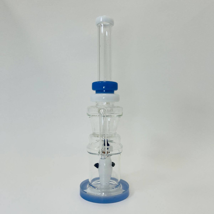 	
Waterpipe 12 Inch Recycler With Animal Perc-Lavender/white
