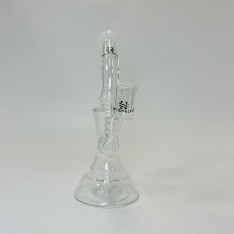 Helios Glass - Bent Neck Waterpipe with Ball and Banger Perc - 8 Inch - Assorted Colors