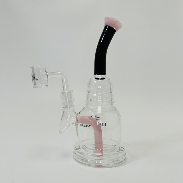Helios Glass Waterpipe - 8" inch Bent Neck With inline and Banger Perc - Assorted Colors