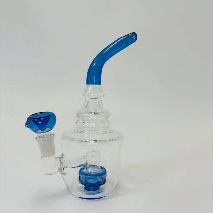 Waterpipe 8 Inch Bent Neck With Showerhead Perc (Rh-151)-Blue