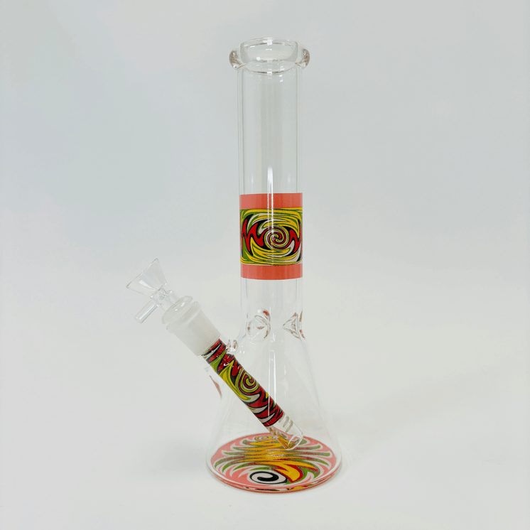 Waterpipe 10- Inch Beaker  With Wig-wag -PEACH