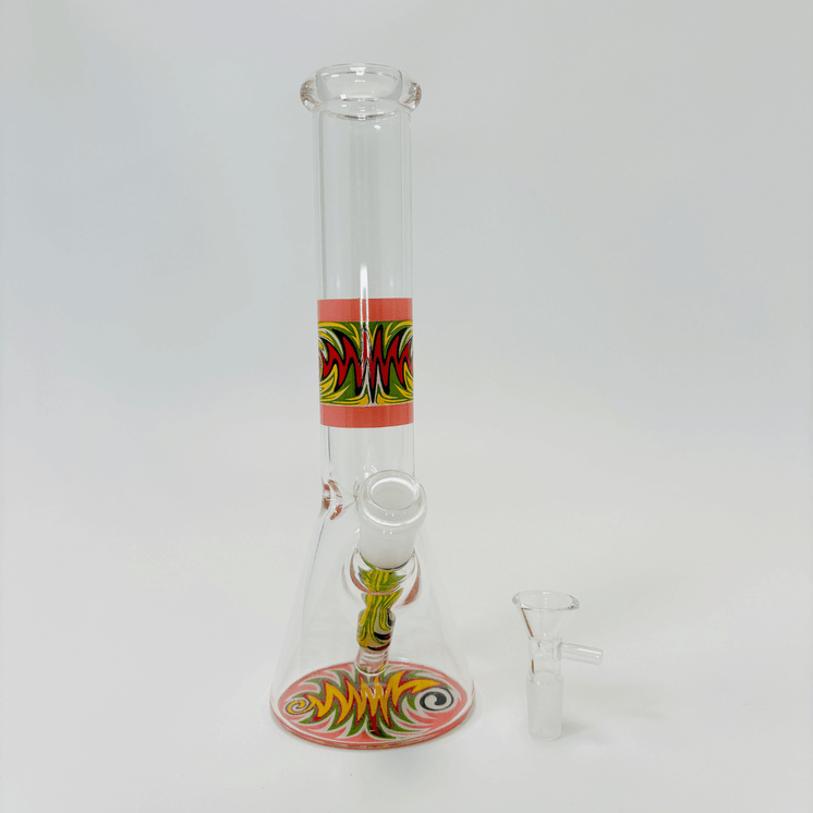 Waterpipe 10- Inch Beaker  With Wig-wag -PEACH