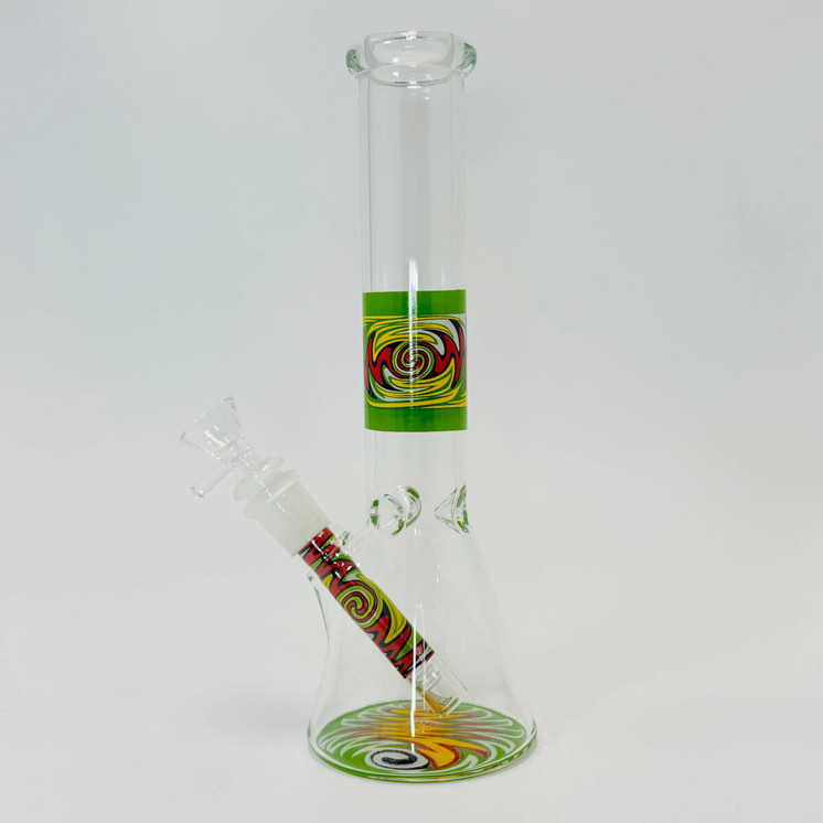 Waterpipe 10- Inch Beaker With Wig-wag -Green