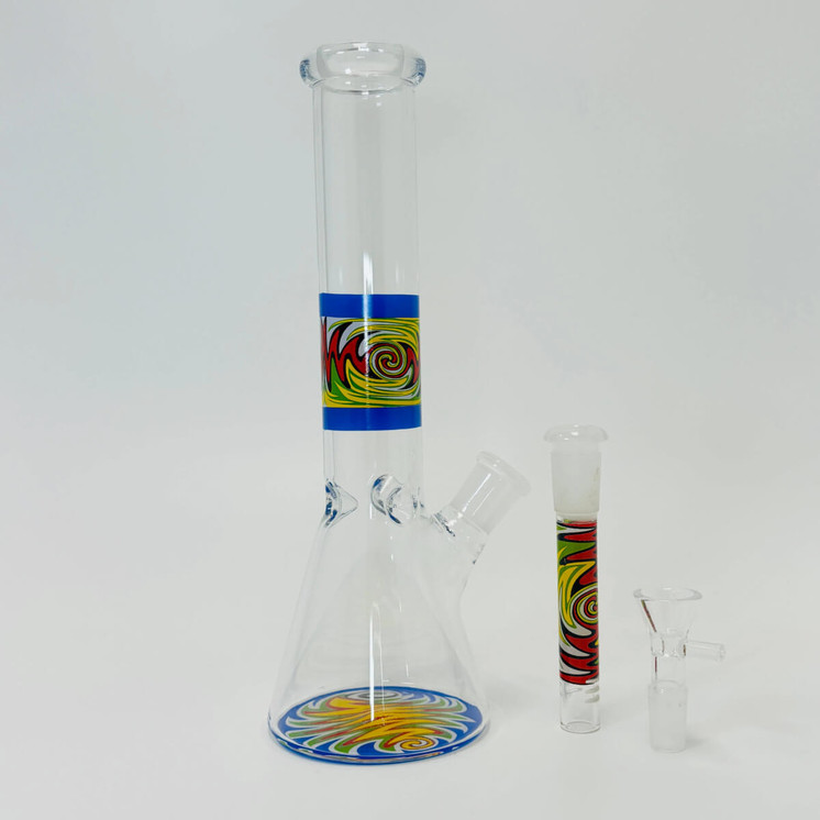 Waterpipe 10- Inch Beaker With Wig-wag -Blue