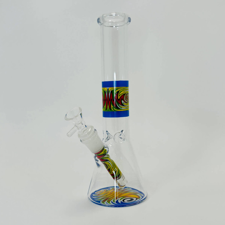 Waterpipe 10- Inch Beaker With Wig-wag -Blue