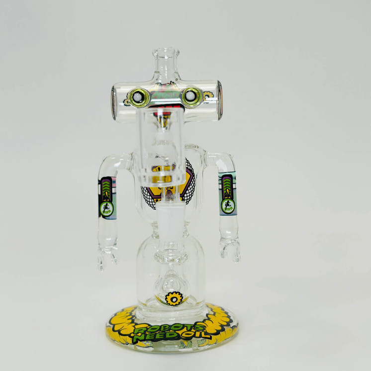 Jbd Waterpipe 6-Inch Glass Robots-NEED OIL