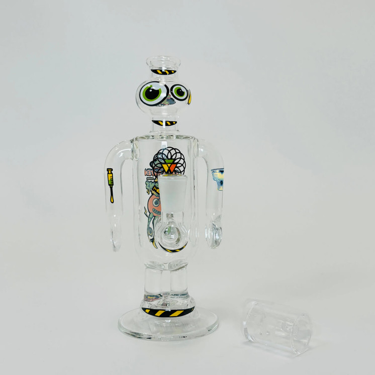 Jbd Waterpipe 6-Inch Glass Robots-ENLIGHTEN ALL HUMANS