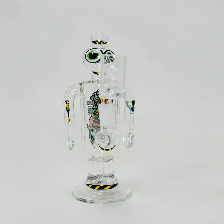 Jbd Waterpipe 6-Inch Glass Robots-ENLIGHTEN ALL HUMANS