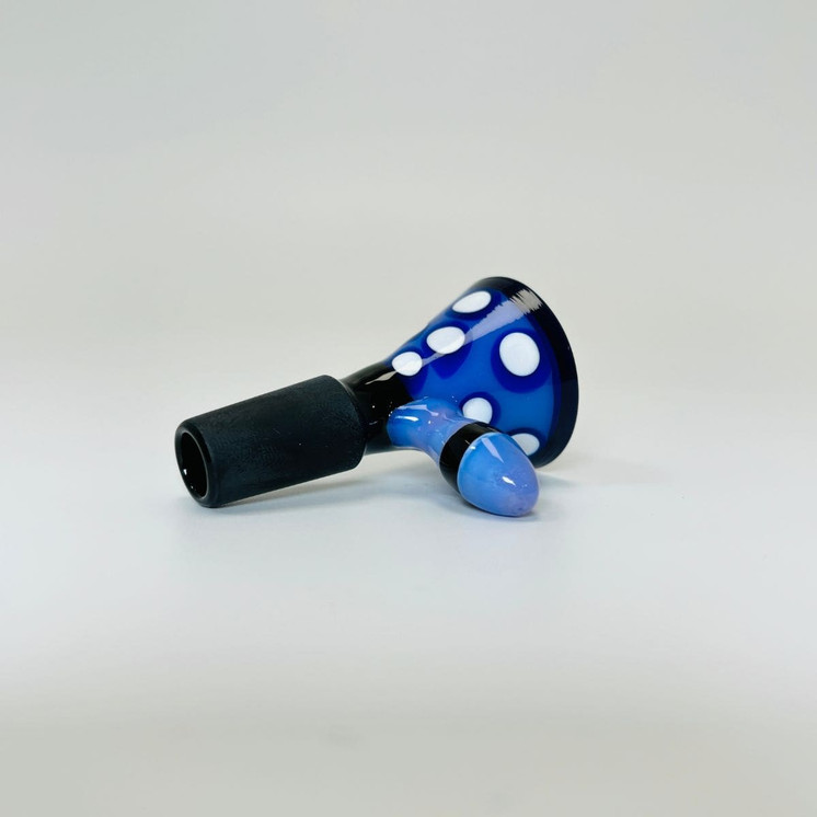 Aleaf Bowl -14 Mm Male With Handle and Dots (ALB1019-BLK/GN/PI/PU/WH)-Purple