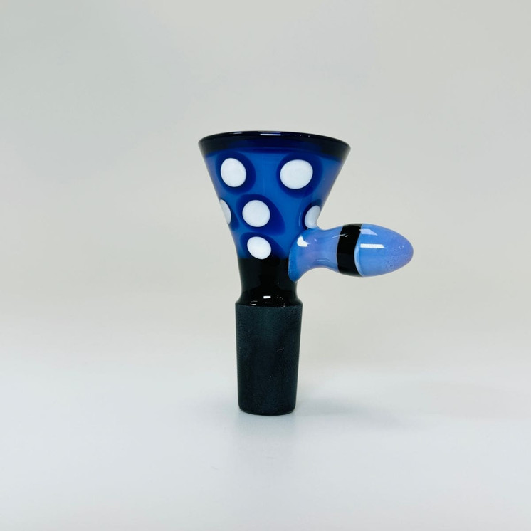 Aleaf Bowl -14 Mm Male With Handle and Dots (ALB1019-BLK/GN/PI/PU/WH)-Purple