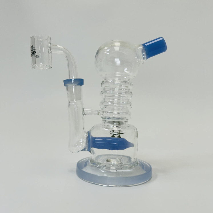 Helios Glass Waterpipe 6" Inch - Ball Telescope With Inline and Banger Perc - Assorted Colors