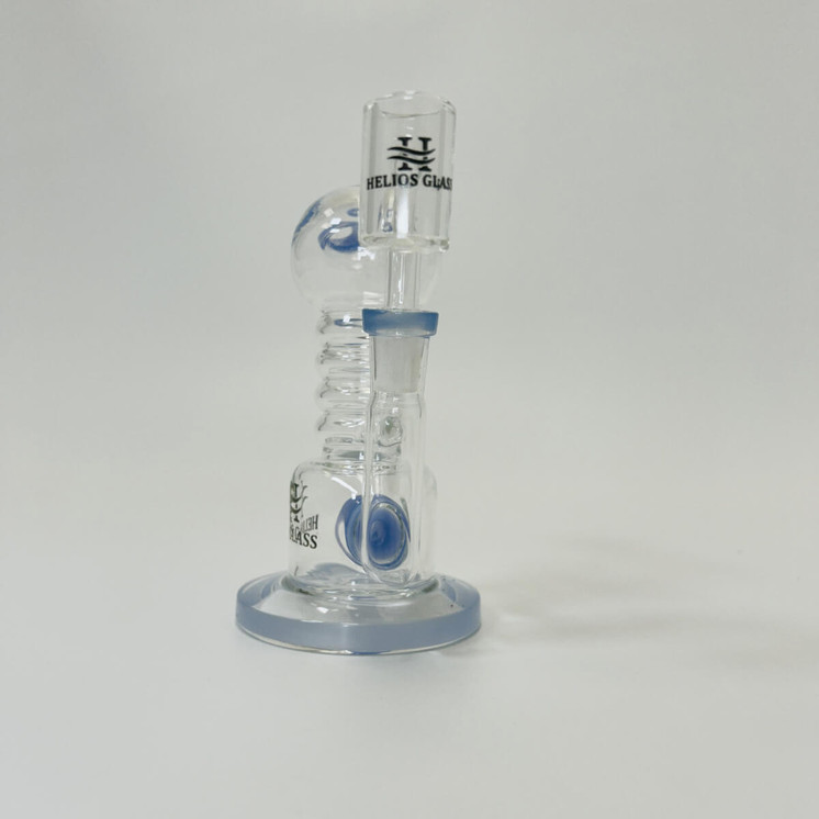 Helios Glass Waterpipe 6" Inch - Ball Telescope With Inline and Banger Perc - Assorted Colors