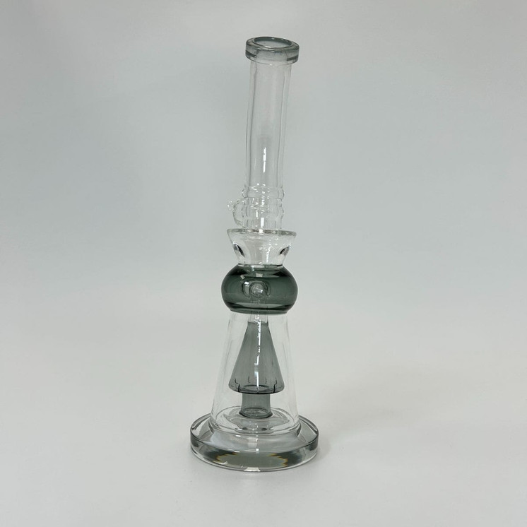 Waterpipe 10-inch bend Neck With Colored Inline Perc-Black