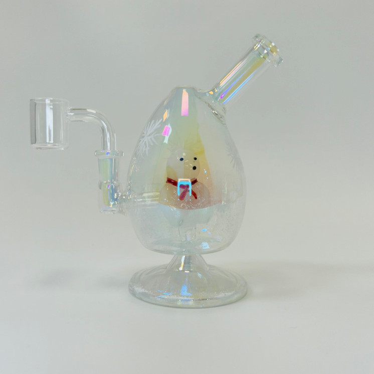 Snowman Bear Waterpipe - 6 Inch - with 10 mm Banger Perc