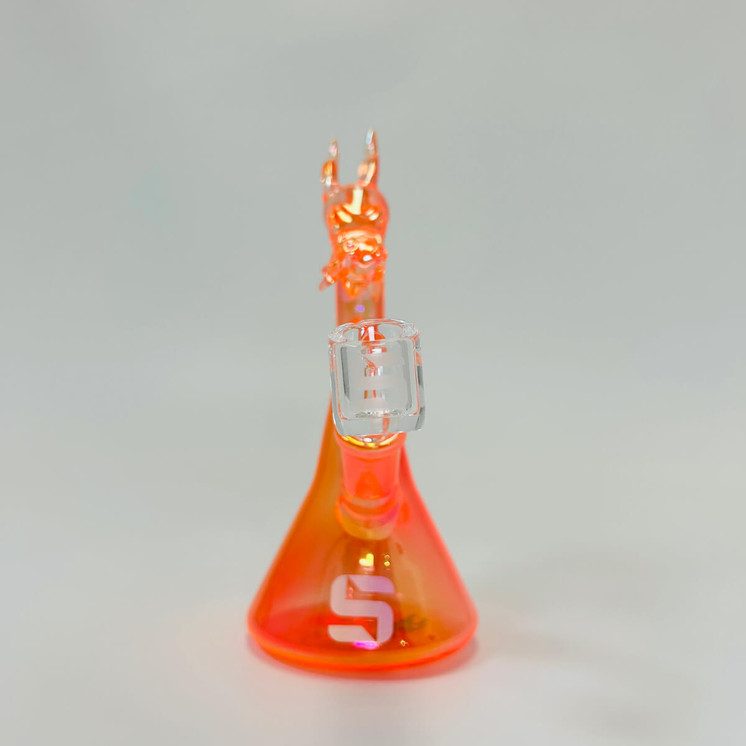 Silo Glass Waterpipe 6.5-inch Dragon (SILO101)-Orange