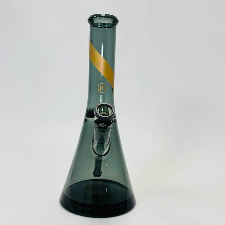 Marley Natural Waterpipe - 12-inchs - Smoked Glass With Gold Stripe Decal