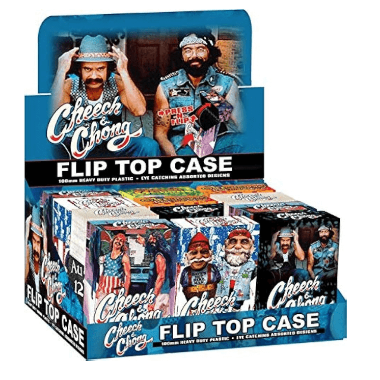 Cheech & Chong Plastic Cig Case With  Flip Top - 12 Counts Per Box