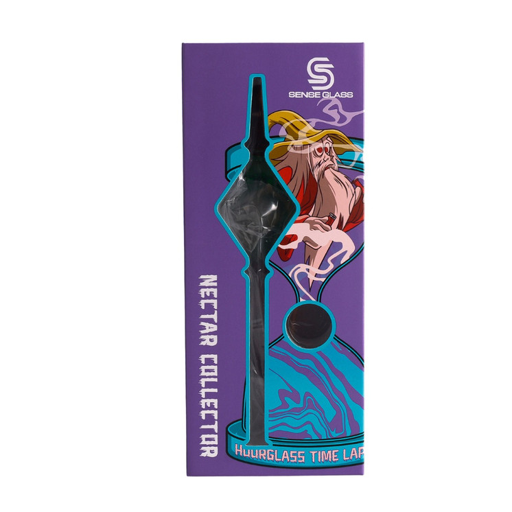 Sense Glass Glycerin Nectar Collector - 7.5 Inch - Hourglass - Time Lapse Design - Assorted Colors