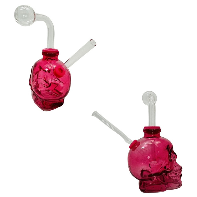 Oil Burner Waterpipe with Skull Design - 6 Inches