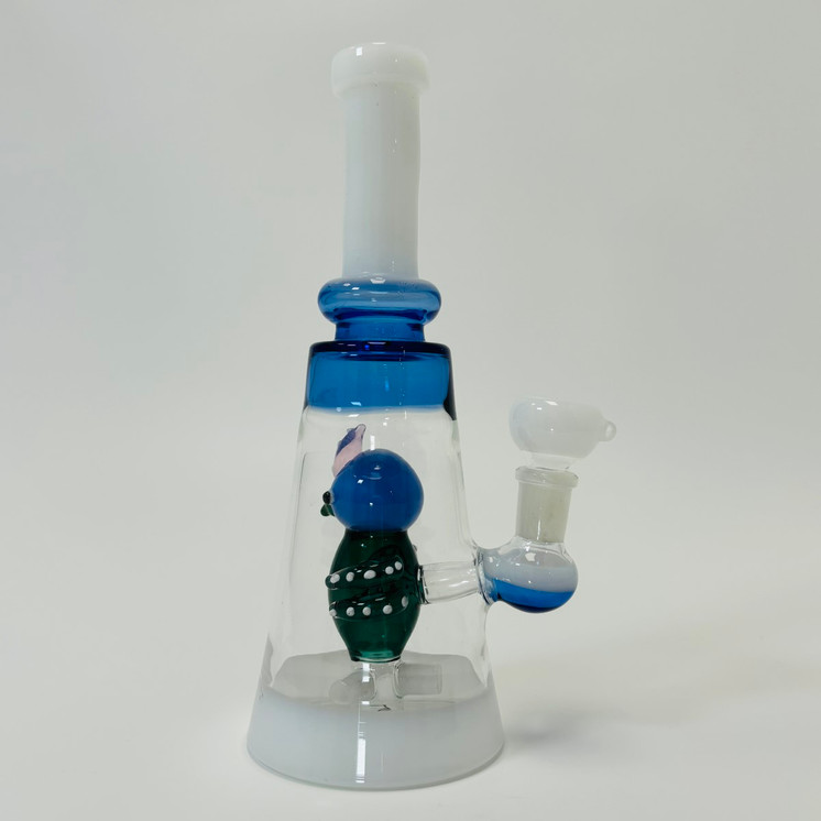 Glass Waterpipe with Bird Showerhead Perc - 9 Inch - RH-146