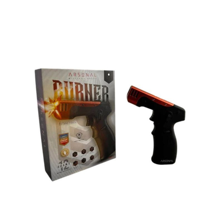 Arsenal Burner Butane Torch - Pistol Orange Black