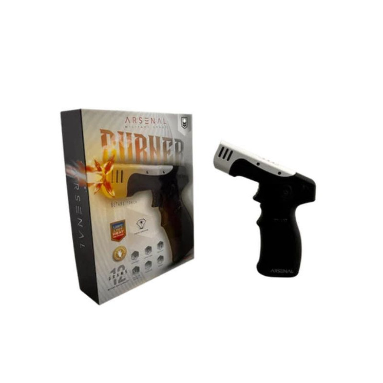 Arsenal Burner Butane Torch - Pistol White Black