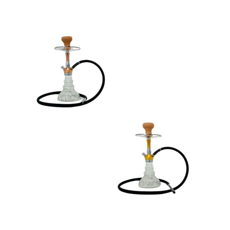 Luxor Shisha Hookah-1 Hose-15 Inches-With Glass Ashtray -Smoke Blows Through the Second Adapter (MKA-089)