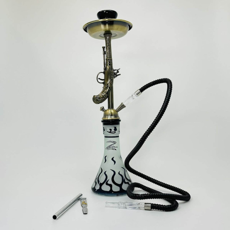 Zebra Hookah - Wildwest - 1 Hose - 22 Inches-Black