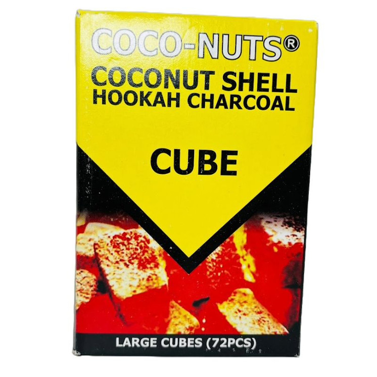 Coco Nuts - Coco Shell Charcoal Cube - 72 Pieces Per Box