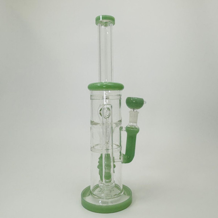 Waterpipe - Heavy Recycler With Hive Showerhead Perc - 13 Inches - (RH-175) -Green