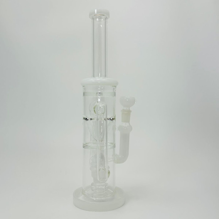 Waterpipe - Heavy Recycler With Hive Showerhead Perc - 13 Inches - (RH-175) -White