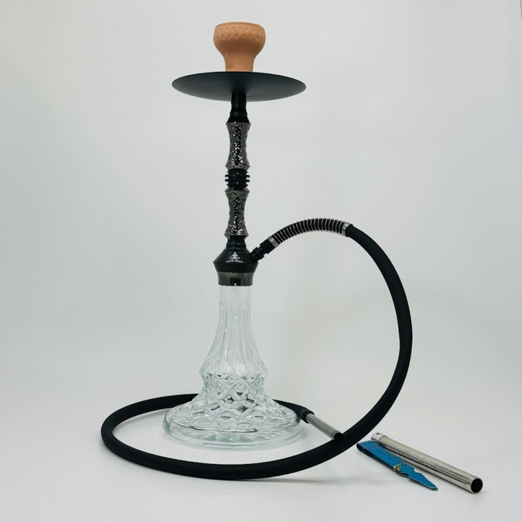 Luxor Shisha - Hookah - With Double-click Vase and Ball Diffuser - 1 Hose - 20 Inches - (MKA-110)-Black