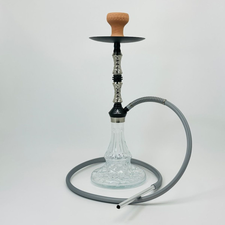 Luxor Shisha - Hookah - With Double-click Vase and Ball Diffuser - 1 Hose - 20 Inches - (MKA-110)-Silver