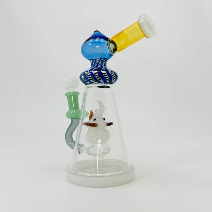 Telescopic Waterpipe - With Elephant Perc - 9 Inches - (RH-180)-White