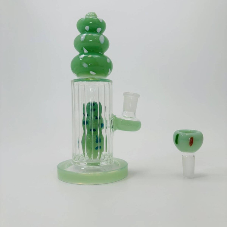 Waterpipe - Straight Cupcake - 8 Inches  - (RH-159) -Green