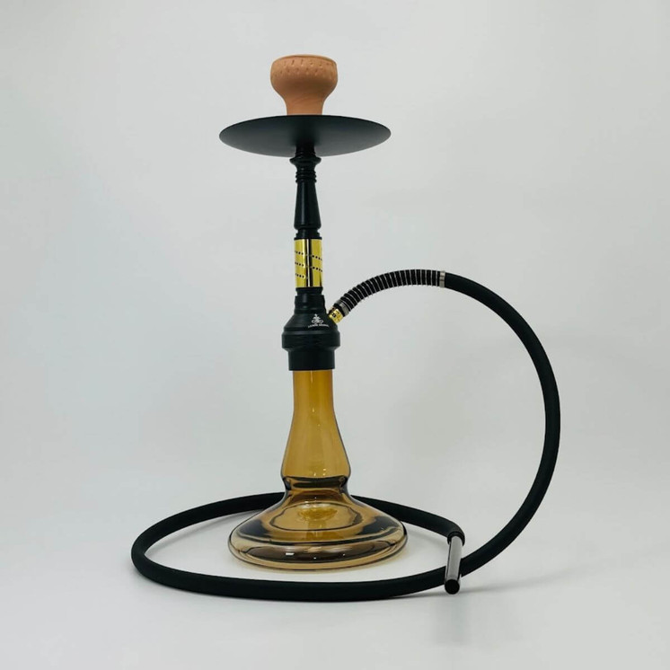 Luxor Shisha Hookah - Double Color With Honeycomb Diffuser in Bottom Pipe - 1 Hose - 22 Inches - (MKA-101)-GOLDEN